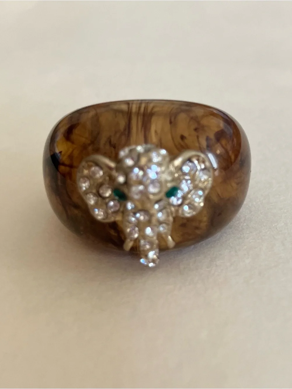 Banana Republic Statement Resin Ring with Crystal Elephant
